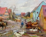 Andreas Bach - J669 - Larrieden - Dorfstrasse nach dem Regen