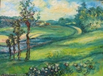 Gisela Habermalz - J587 - Moderne Landschaft mit vier Bäumen